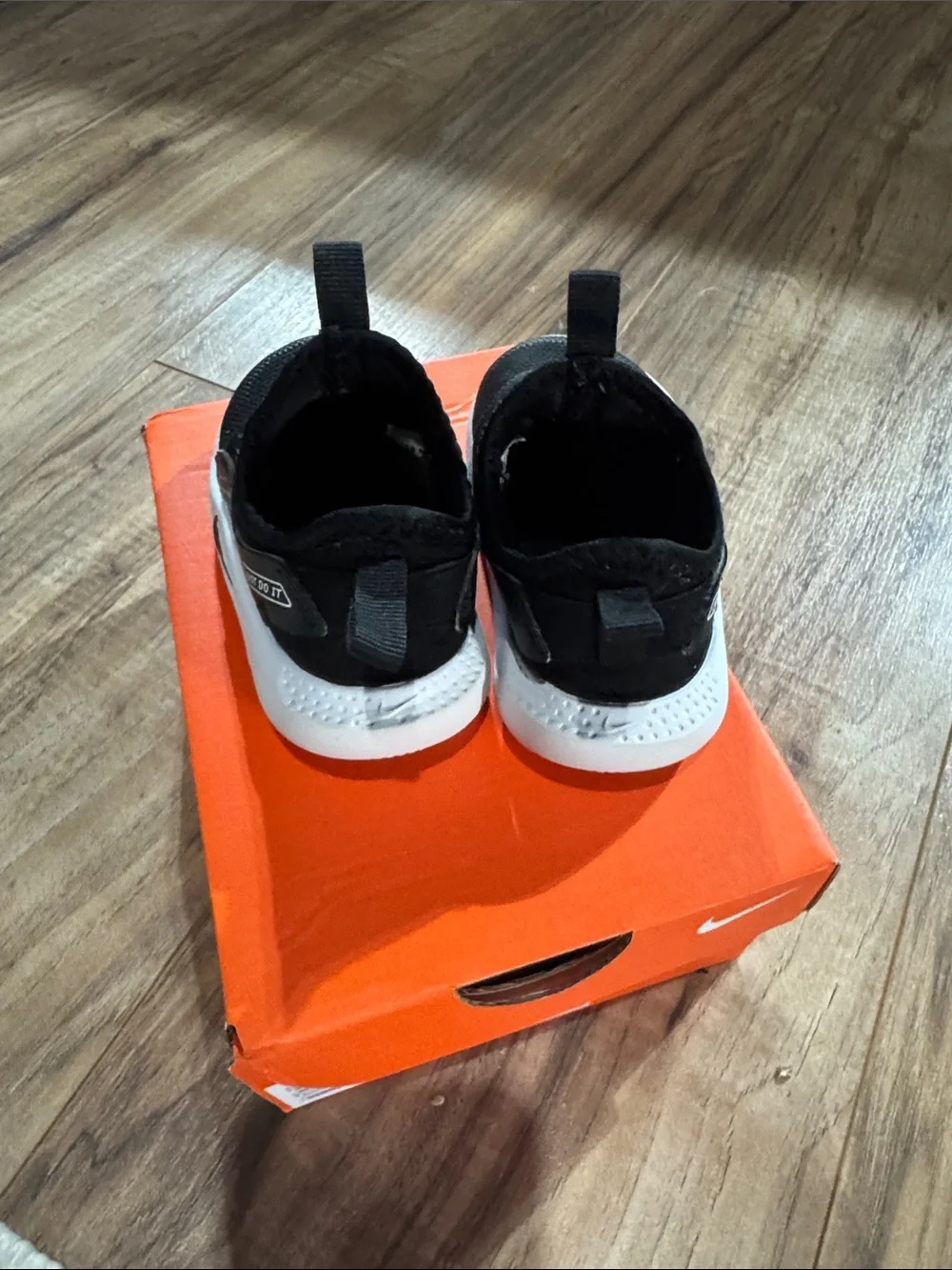Nike Black and White Kids Slip-On Sneakers